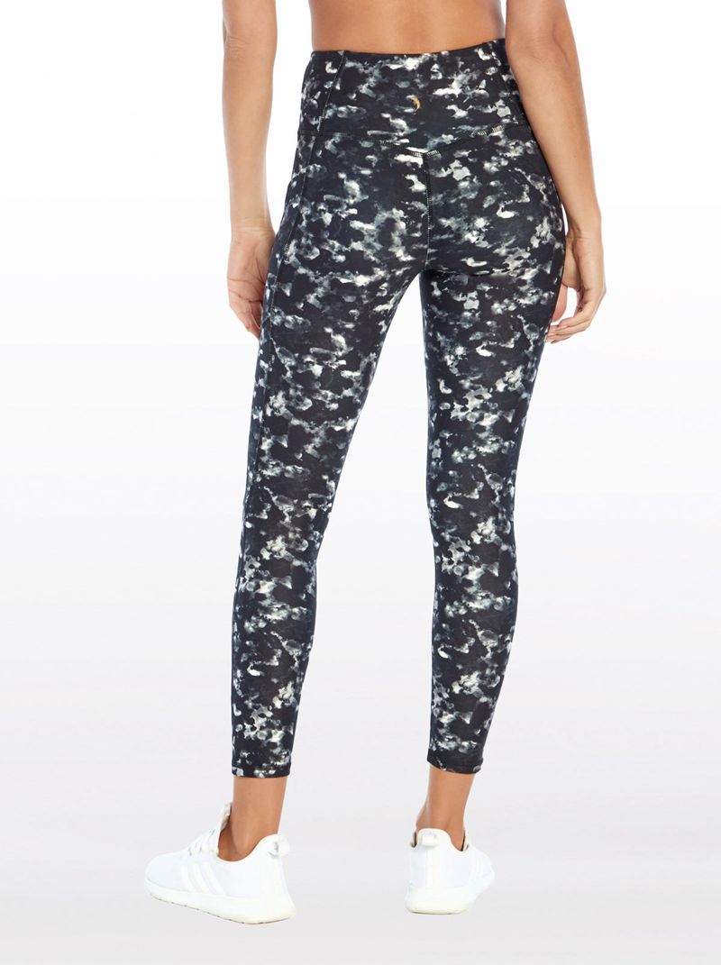 Women's Jessica Simpson Tummy Control Ankle Legg Leggings Black Camo | CVLJX-0428