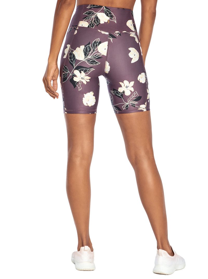 Women's Jessica Simpson Tummy Control Bermudas White / Black / Purple | QAFVR-8501