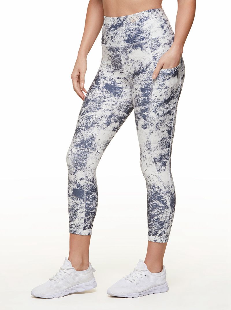 Women's Jessica Simpson Tummy Control Capris Blue Grey | WFCMN-6320