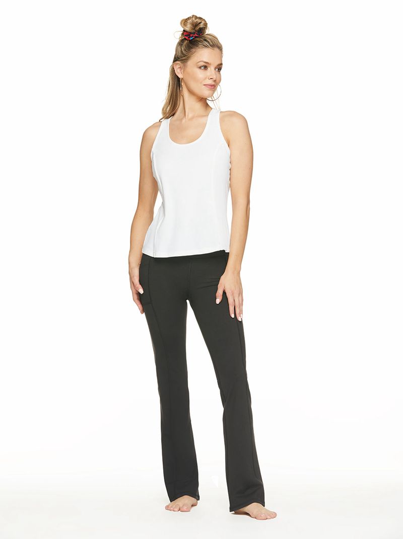 Women's Jessica Simpson Tummy Control Flared Yoga Bottoms Black | HWXCS-7298