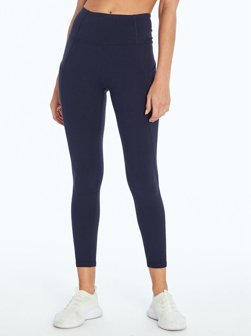 Women\'s Jessica Simpson Tummy Control Solid Ankle Legg Leggings Blue | EWAHS-4928