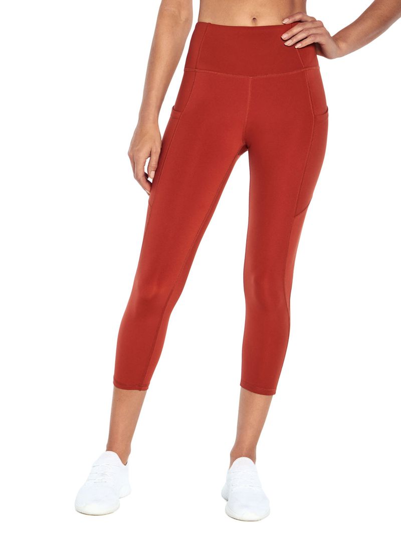 Women\'s Jessica Simpson Tummy Control Solid Capris Red | FYZGX-0327