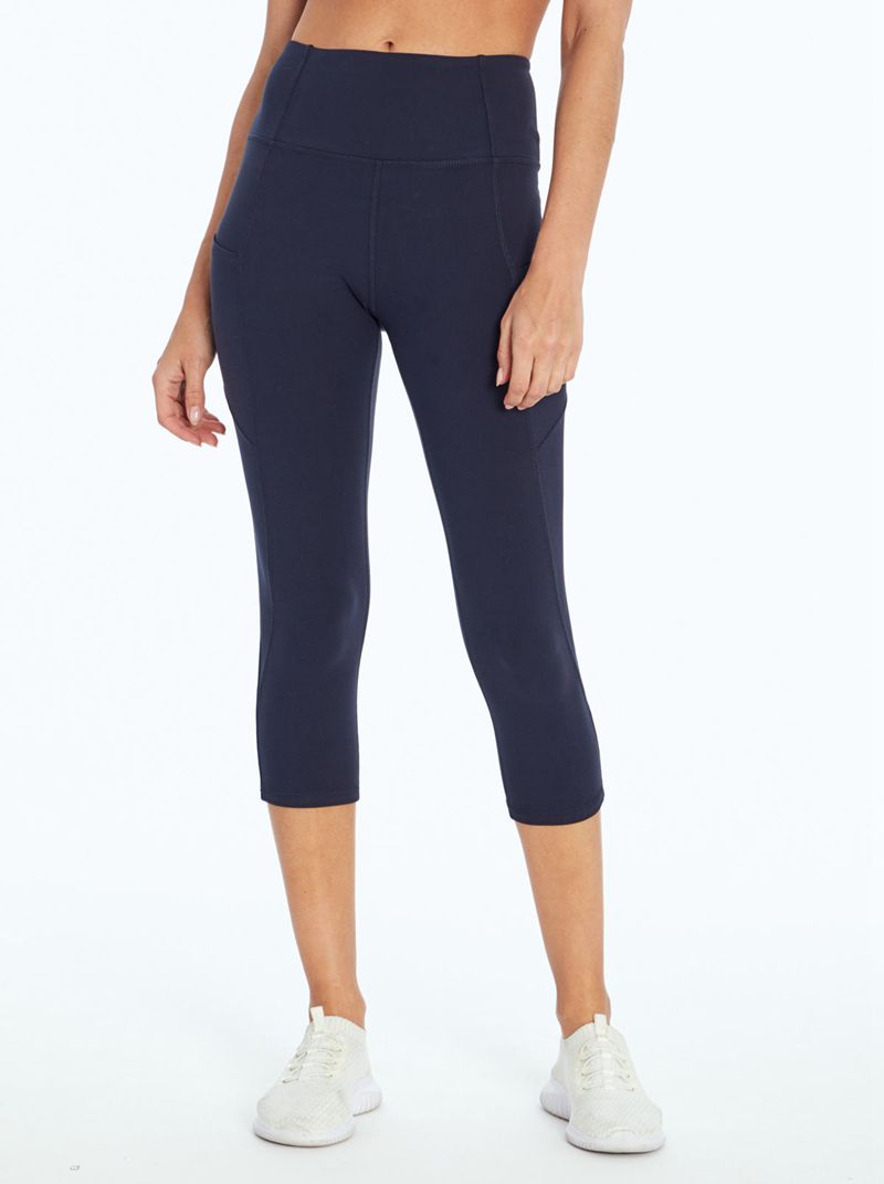 Women\'s Jessica Simpson Tummy Control Solid Capris Blue | GKZJH-7928