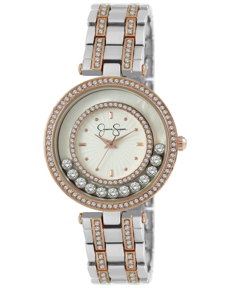 Women\'s Jessica Simpson Two Tone Float Watches Silver | GKNPH-0842