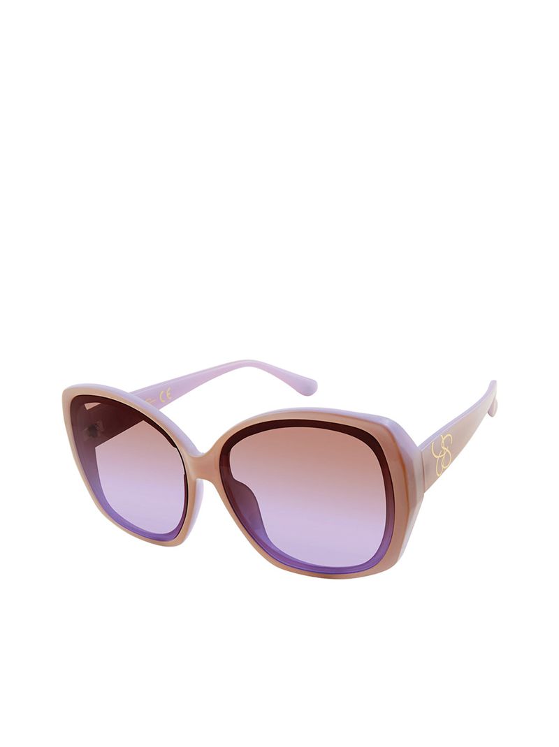 Women's Jessica Simpson Two Tone Geometric Sunglasses Beige Purple | FABOP-2536