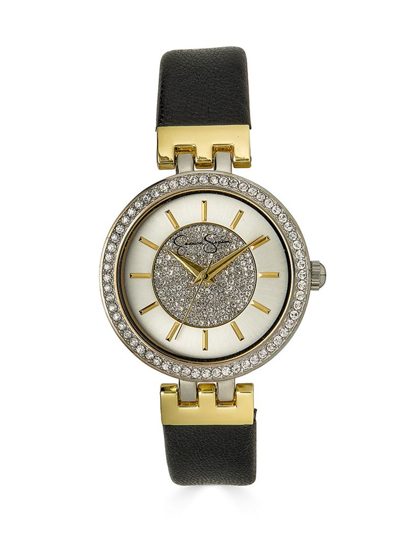 Women\'s Jessica Simpson Two Tone Gold Pave Crystal Watches Silver | BUQCL-3014