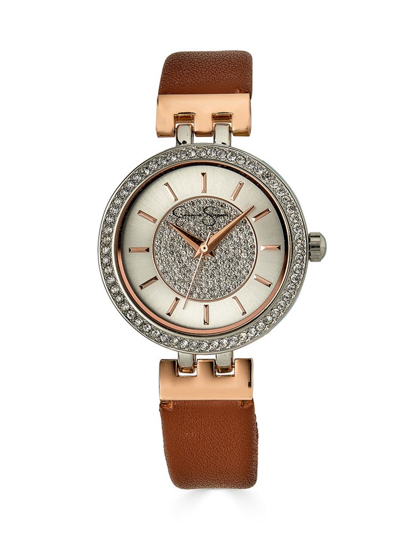 Women\'s Jessica Simpson Two Tone Rose Pave Crystal Watches Silver | ZMBUR-9438