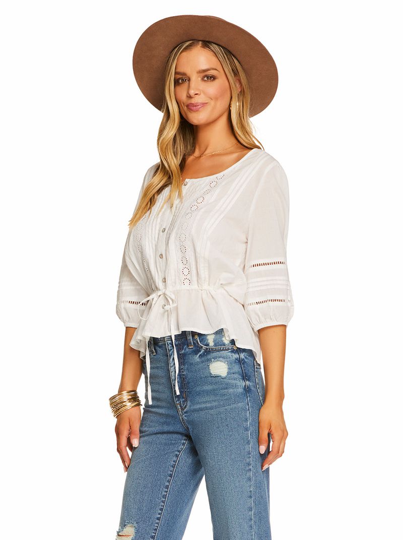 Women's Jessica Simpson Twyla Tops White | VIOHP-1762