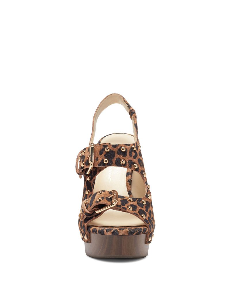 Women's Jessica Simpson Tym Platform Shoes Beige Leopard | EMIUH-8126