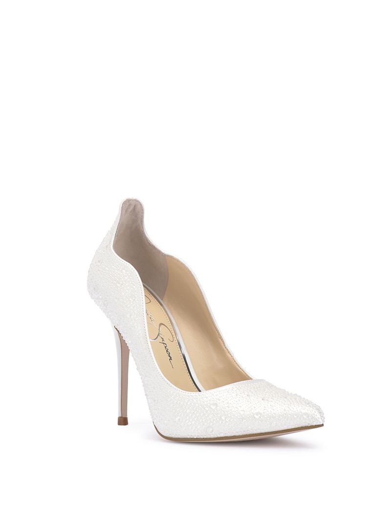 Women's Jessica Simpson Wayva Pumps White | HRZBO-9038