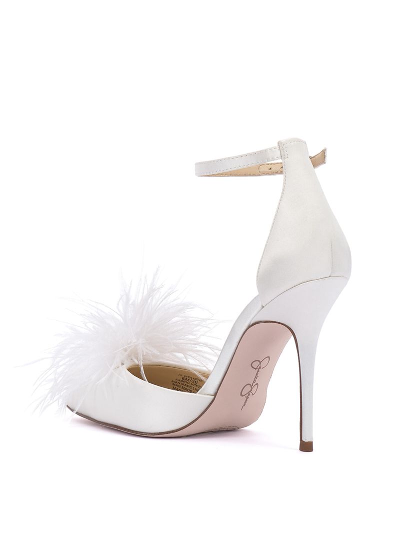 Women's Jessica Simpson Wolistie Pumps White | PESFB-2597