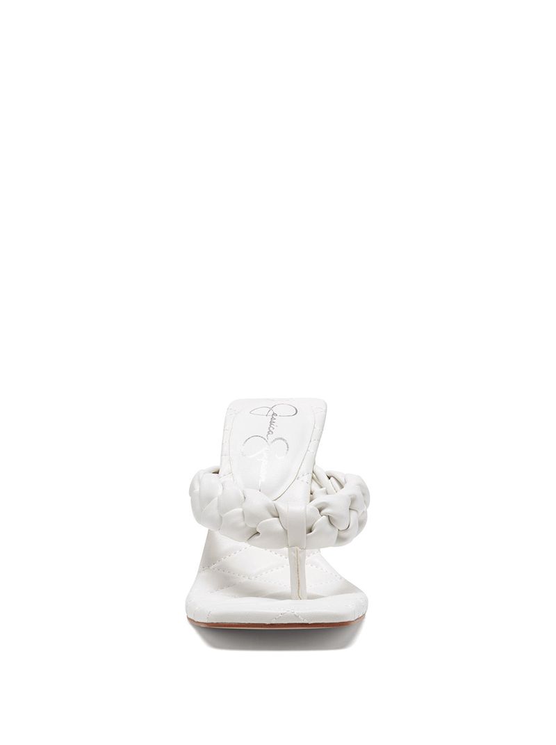 Women's Jessica Simpson Zaliye Thong Sandals White | VYISC-7965