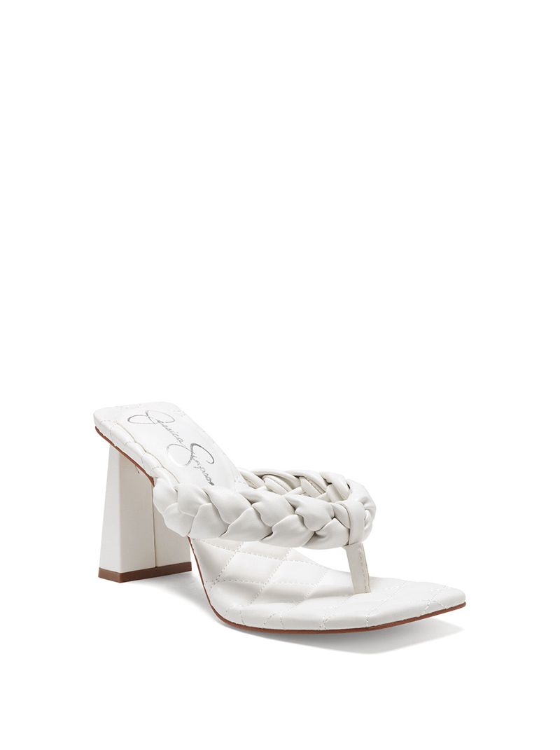 Women's Jessica Simpson Zaliye Thong Sandals White | VYISC-7965