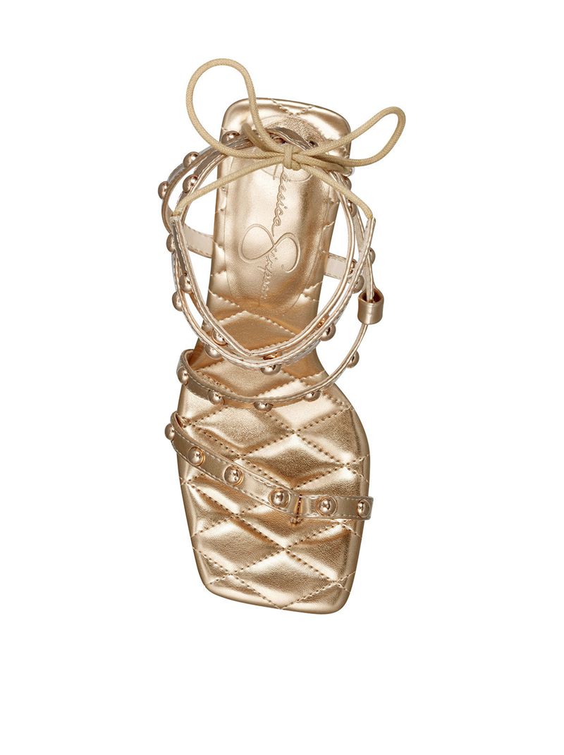 Women's Jessica Simpson Zayve Thong Sandals Gold | QITEC-5931